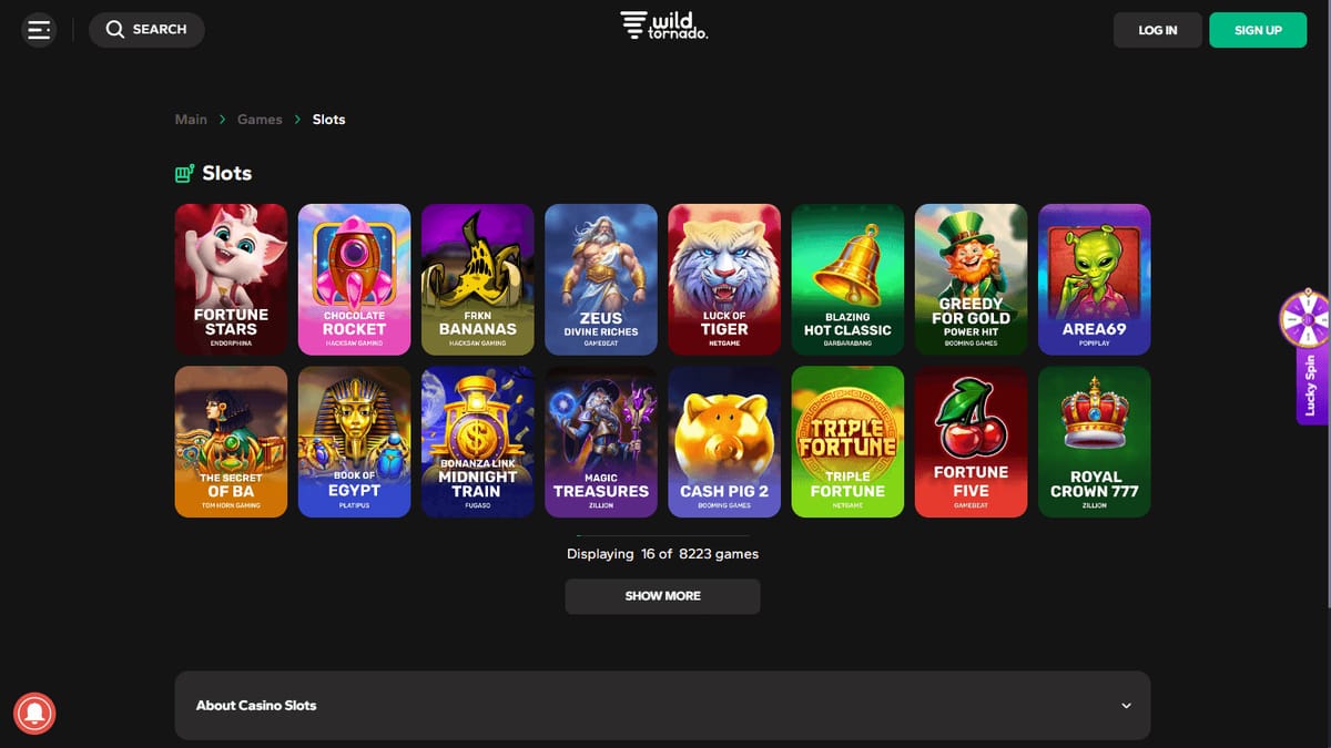 Happy Wild Tornado casino player review
